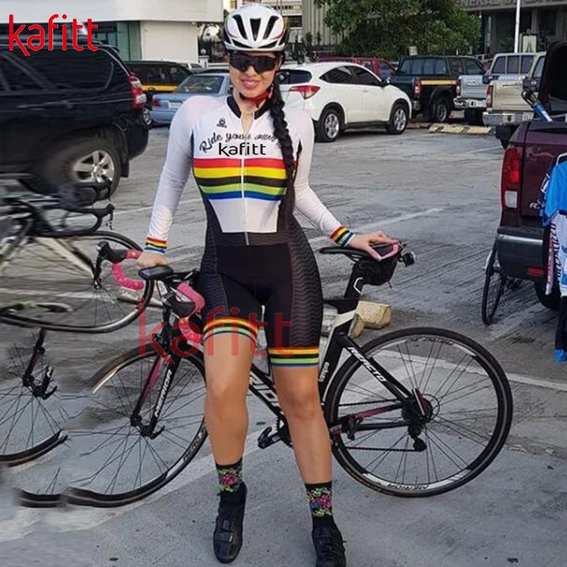 Kafitt Pro Team Women's Long-sleeved Cycling Suits New Bicycle Racing Suits Wear-Resistant Clothing Ropa Ciclismo Jumpsuit