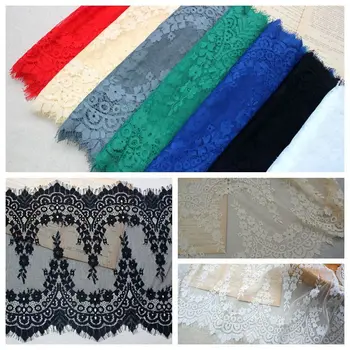 

3Meters/Lot 7Color Width 34CM Eyelash Lace Fabric DIY High-end Clothing Skirt Accessories RS2655