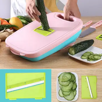 

Vegetable Grater Vegetable Slicer Vegetable Cutting Artifact Potato Grater Multifunctional Portable Cutting Board Drain Basket