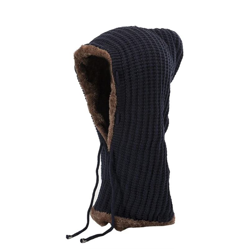 Женская вязаная шапочка-шарф, набор Skullies Beanies, Зимние головные уборы для мужчин и женщин, однотонная шапка, шапка