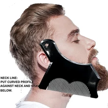 1Pc Men Beard Shaping Styling Template Comb Transparent Men's Beards Combs Beauty Tool for Hair Beard Trim Templates Makeup Gift