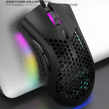 

7200DPI 6 Key Light Weight Hollowed Shell RGB Gaming Mouse E-sports Mice for FPS Games PUBG MOBA LOL PC Game Accessories