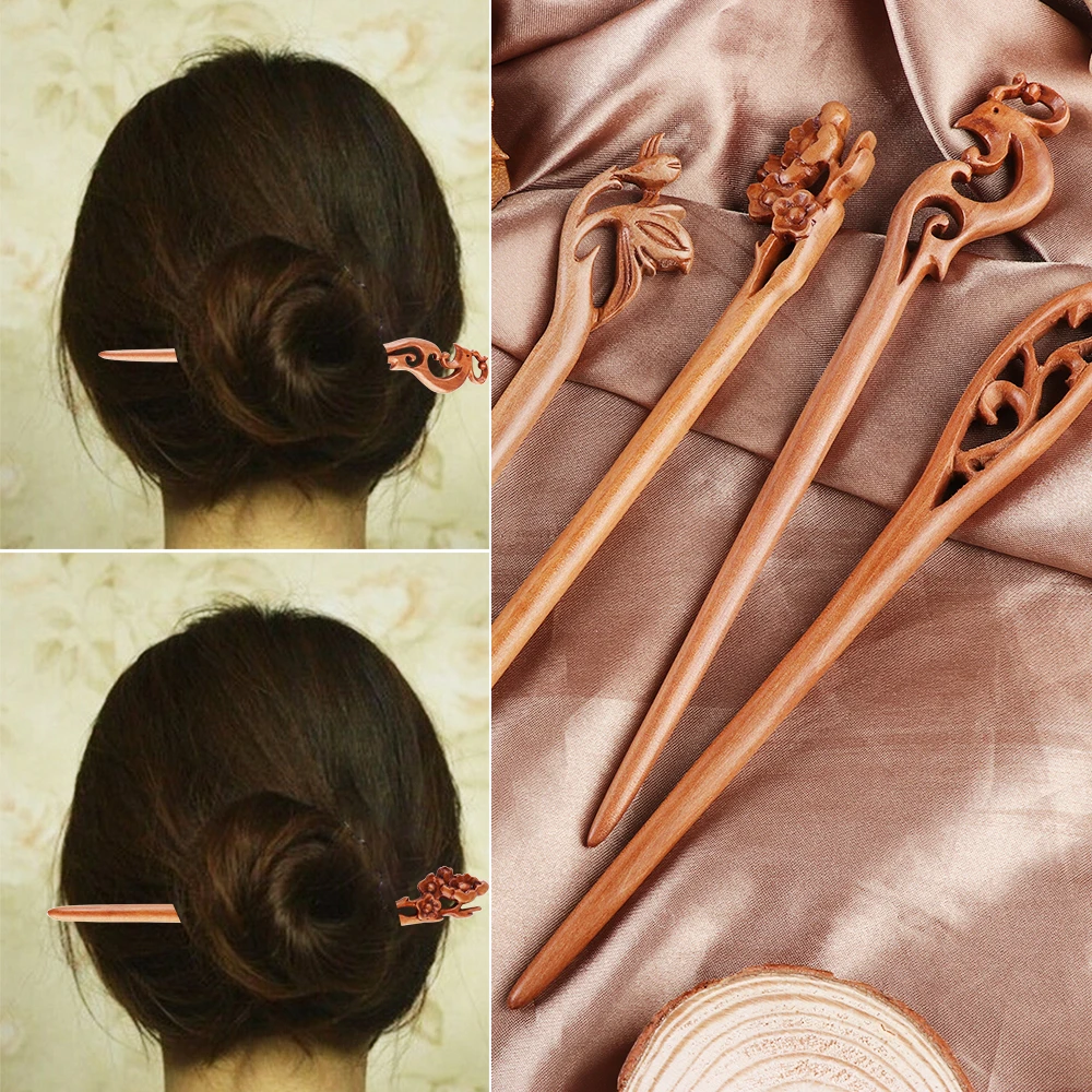 1pc Chinese Retro Style Peach Wood Carved Hairpin Handmade Hollow Out Hair Stick Hairpin Hair Styling Tools Hair Accessories Hair Clips Pins Aliexpress