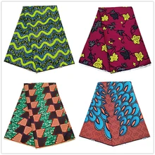 Чистый хлопок ткань батиком в африканском стиле настоящий воск печати настоящий Африканский вощеная ткань хлопчатобумажной ткани Свадебная вечеринка платье 6 ярдов