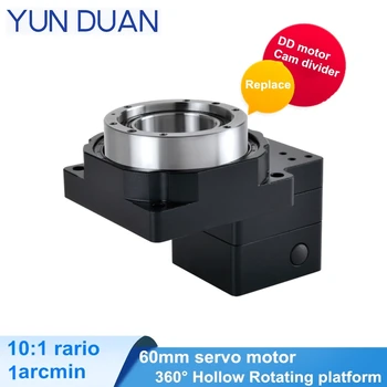 

High precision bevel gearbox 60mm servo motor 10:1 reducer 14mm input hollow rotating platform replace direct drive motor