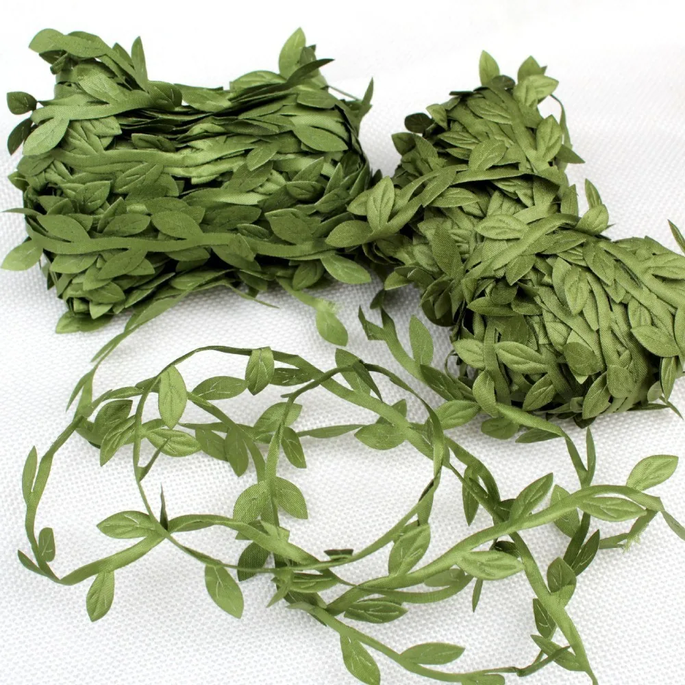 

20/80/200M Leaf-Shaped Handmake Artificial Green Leaves For Wedding Decoration DIY Wreath Gift Scrapbooking Craft Fake Flower