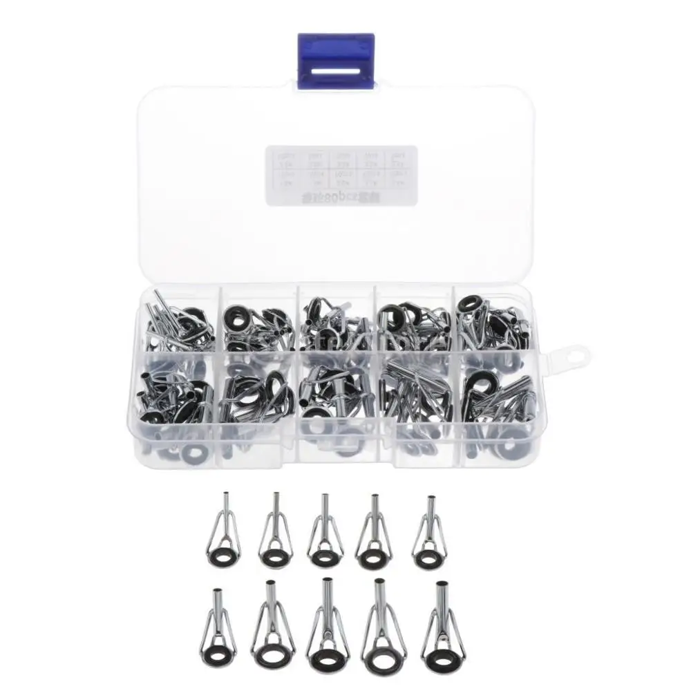 

80pcs Fishing Rod Guides Sea Fishing Pole Rod Tip Top Rings Guide Eyes Spinning Casting Rod Building DIY Repair Access