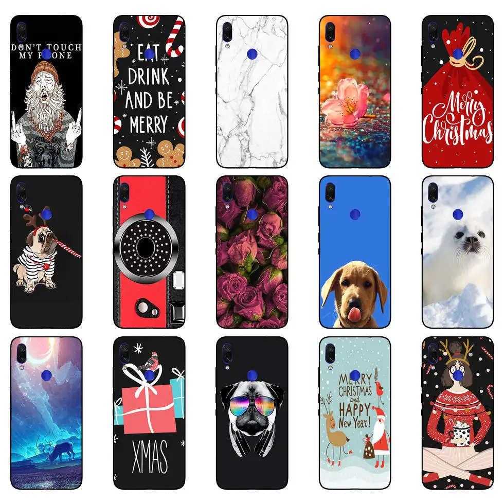 Untuk Xiaomi Redmi Note 7 Hitam Case Silikon Lembut Funda untuk Xiaomi Redmi Catatan 7 Hitam TPU Case Pelindung 6.3 