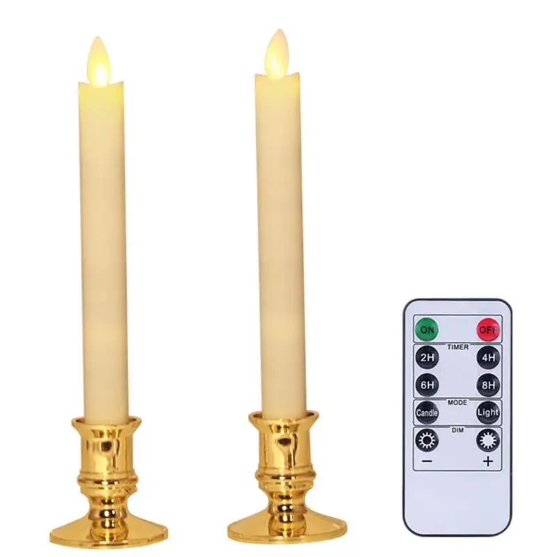 

2pcs Electronic Candle Light LED Flameless Candle Light Swing Flickering Simulation Candle Light With 10 Keys Remote Control