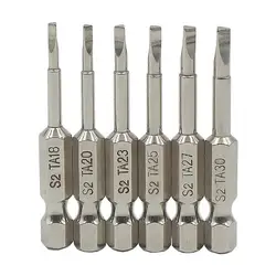 Lot de 6 embouts de tournevis en acier S2, 50mm, triangulaire, hexagonal de 1/4 pouces, outils manuels de bricolage 