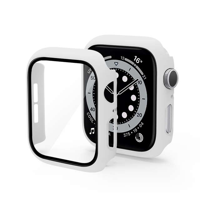 for Apple watch Case 45mm 41mm 44mm 40mm 38mm 42mm PC creen protector bumper Tempered Glass for iwatch series 7 6 SE 5 4 3