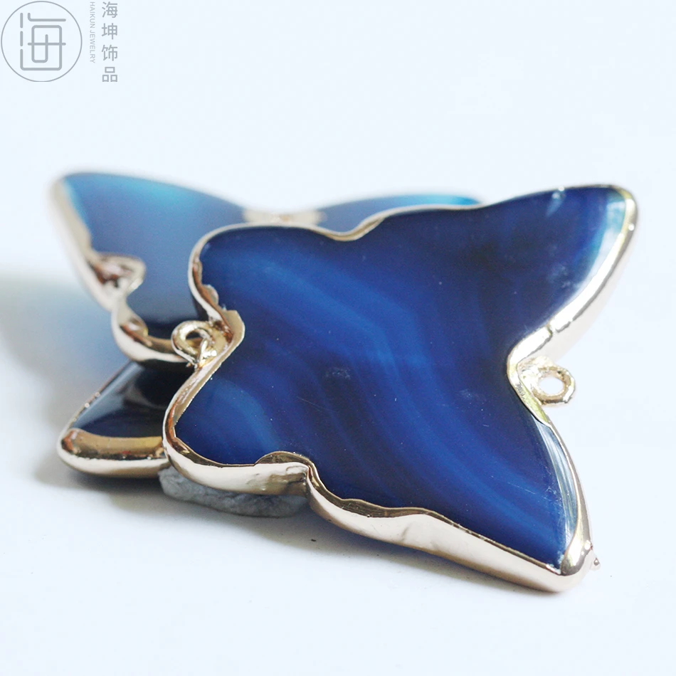 

Craft Supply-Gemstone-Natural Hand Cut Framed Agate - Butterfly Shape 40*45mm (ZH569)