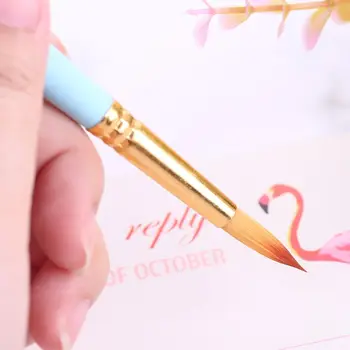 

12Pcs Round Pointed Spike Tip Oil Painting Brushes Nylon Hair Artists Watercolor Paintbrushes Drawing Pen Tools Set