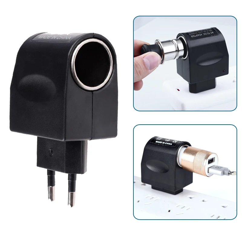 

1 Pcs Car Cigarette Lighter Power Socket 220V AC To DC 12V EU Car Car Cigarette Lighter Power Adapter Converter Household Auto