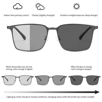 

1 Pcs New Square Retro Rivet Photochromic Sunglasses Men Polarized Women Sports Sun Glasses Day Night Vision Driving Glasses