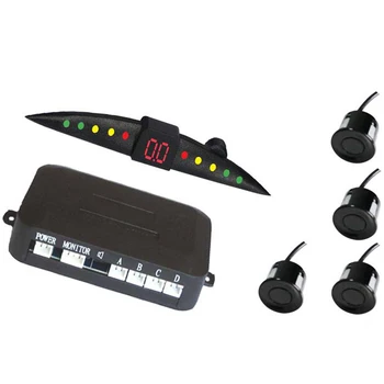 

LED Car Parking Sensor Monitor Auto Reverse Backup Radar Detector System With LED Display 4 Sensors 6 Colors Parktronic Sensors