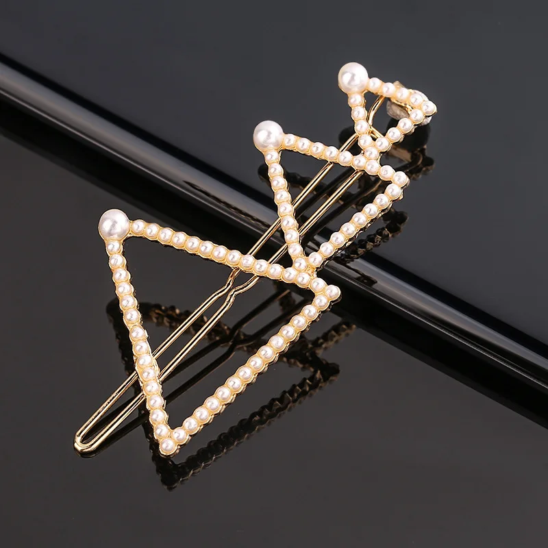 New Fashion Metal Love Heart Hair Clip Elegant Pearl Round Barrette for Women Girls Sweet Hairpins Barrettes Hair Accessories head wrap for women Hair Accessories