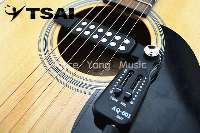 

QH AQ-601 Acoustic Guitar Pick up Wire Amplifier Speaker+Volume/Tone Control Box Pickups