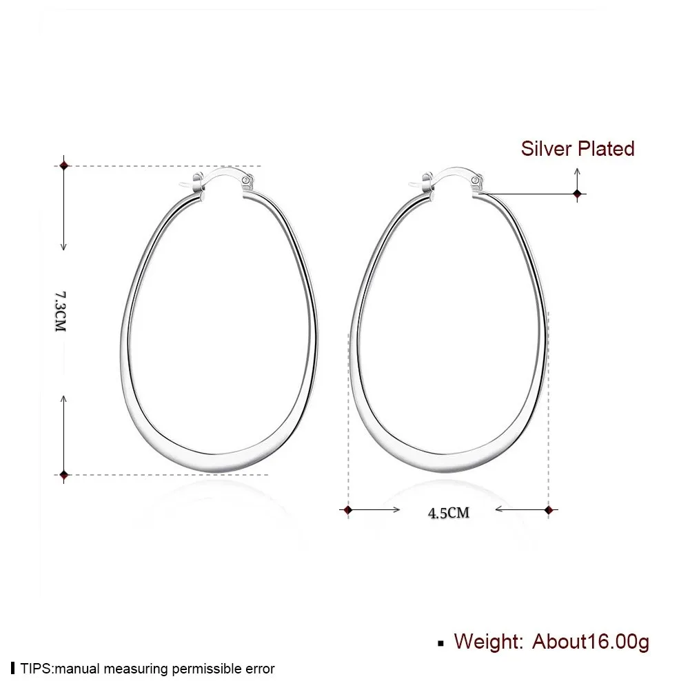 Western Style Metal Big Earrings Trendy Silver Glossy Ring Earrings Exaggerated Vintage Earrings