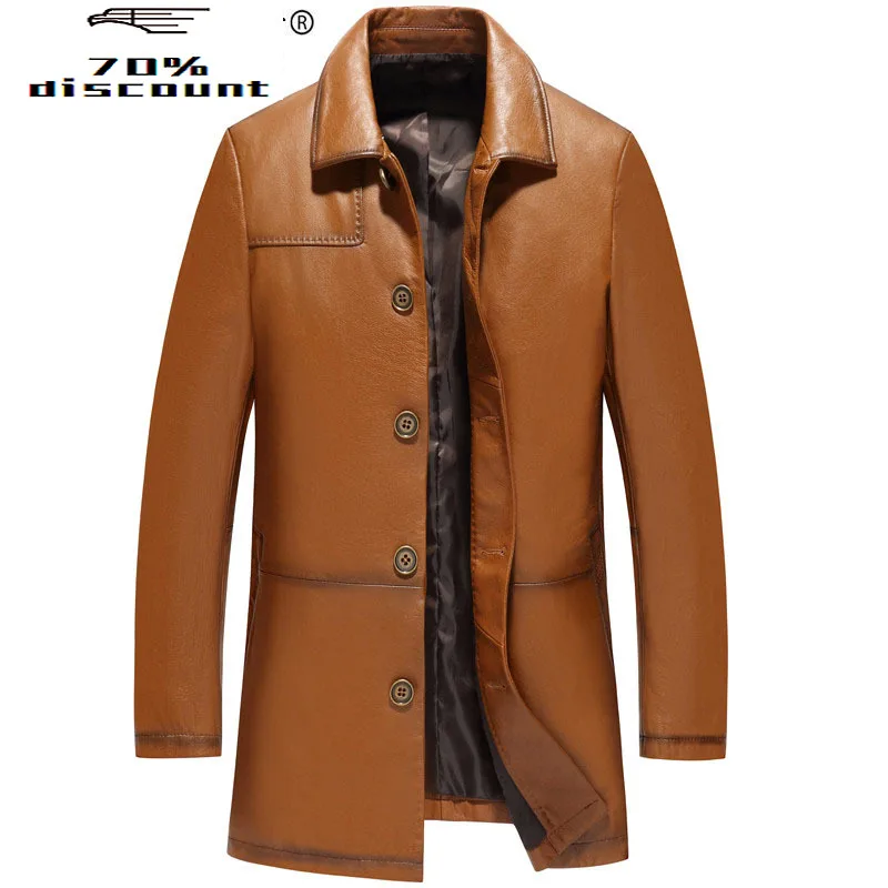 

Genuine Leather Jacket Autumn Winter Jacket Men Cow Leather Jacket Streetwear Long Coat Chaqueta Hombre LSY088282 MY2244
