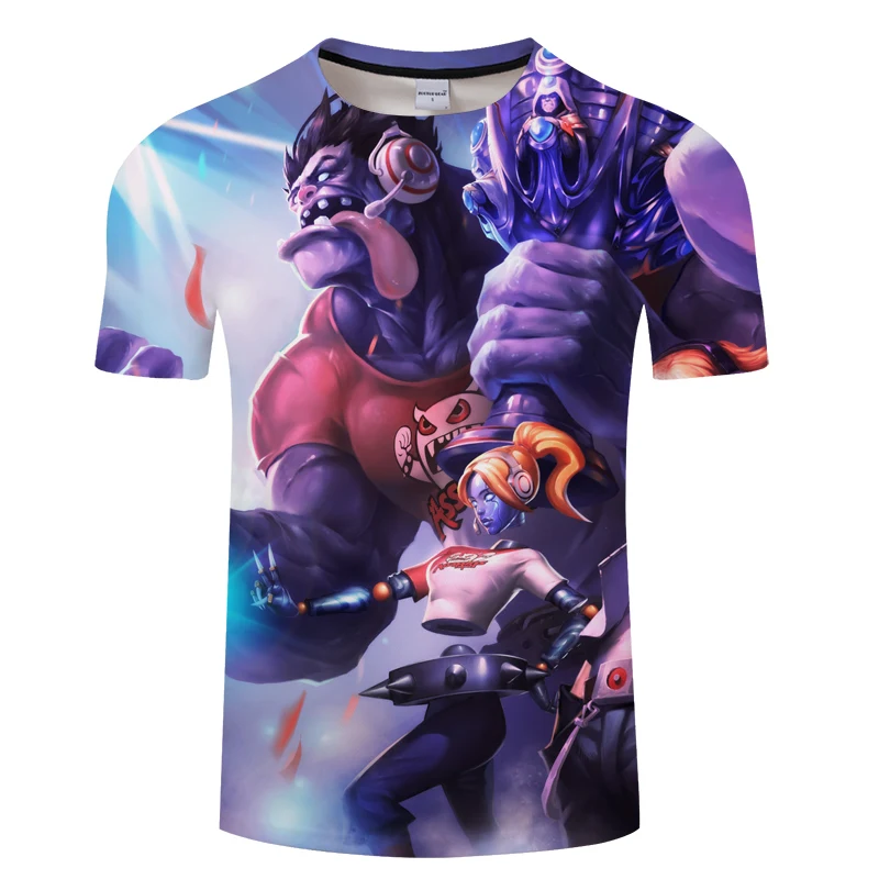 League of legends игровая футболка мужская и женская спортивная LOL аниме 3d Футболка с