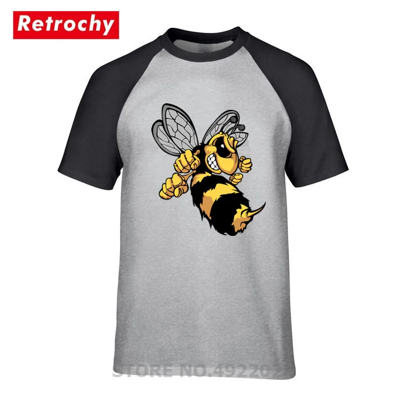 Angry Hornet Мужская футболка мужской размера плюс насекомых забавные аниме хлопковая