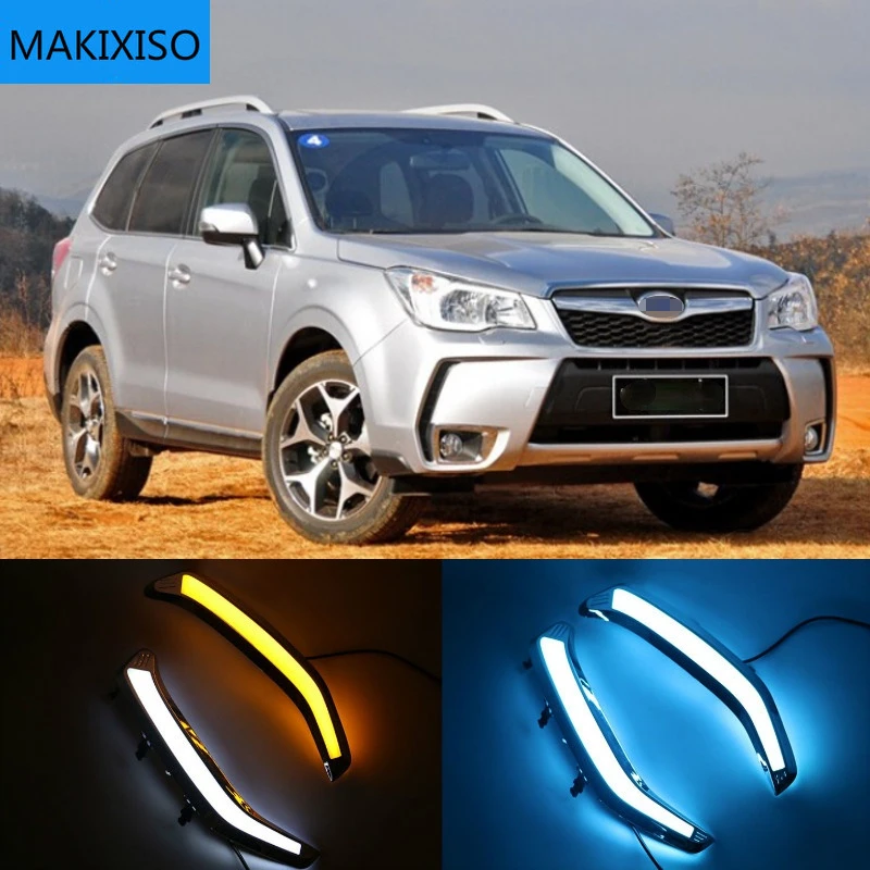 

1 комплект для Subaru Forester 2013 2014 2015 2016 2017 2018 светодиодный DRL Дневной светильник Водонепроницаемый Желтый Сигнальная лампа