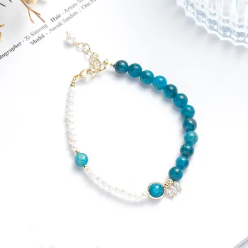 

Bardo Apatite Freshwater Pearls Bracelets Copper Gold Plated Hand Hipster Luck Adjustable Bracelets Women