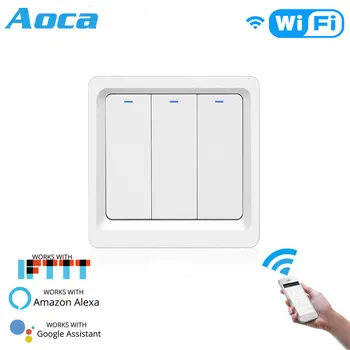 

WiFi Smart Light Switch Push Button Smart Life/Tuya APP Remote Control Works with Alexa Google Home for Voice Control