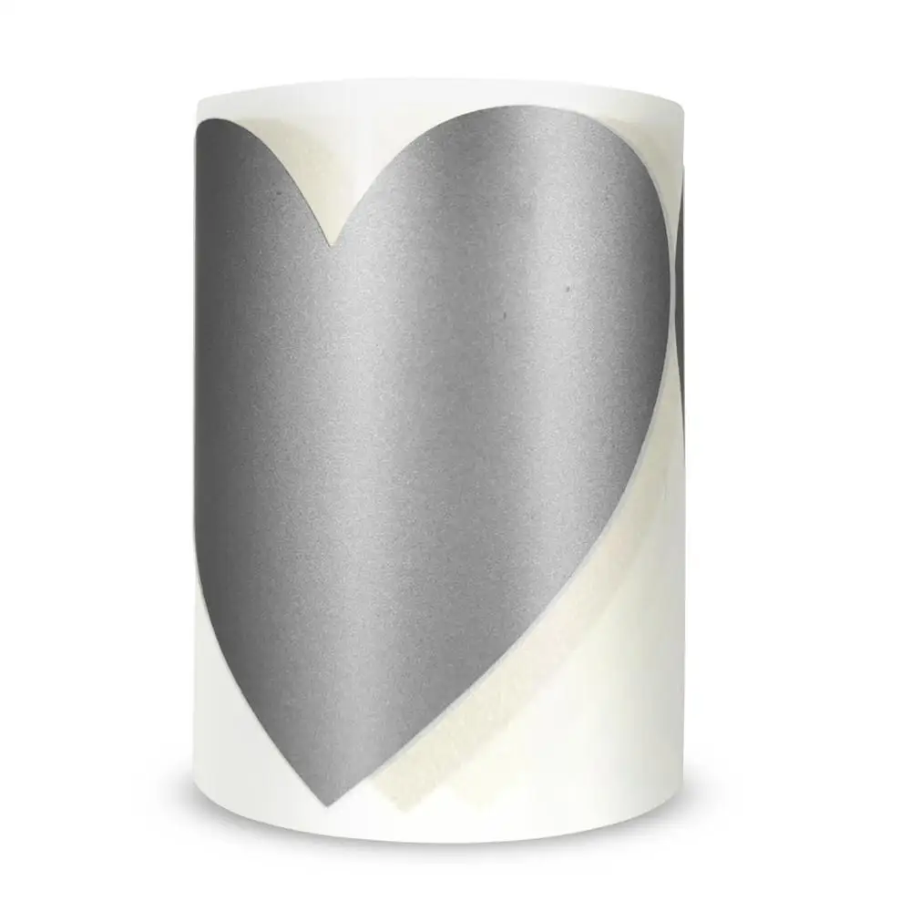 Silver 100 шт в форме сердца, розовое золото, царапающиеся наклейки s, серебряные этикетки, наклейки для вечерние, игры, сувениры, стикер для канцелярских товаров - Цвет: Silver