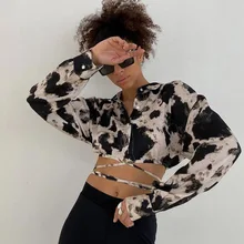 

2021 Autumn Women Short Backless Lace Up Shirt