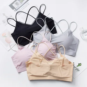 

Summer Lace Beautiful Back Underwear Viscose Fiber Breathable Quick-Drying New Style Rimless Bra Gathered Seamless