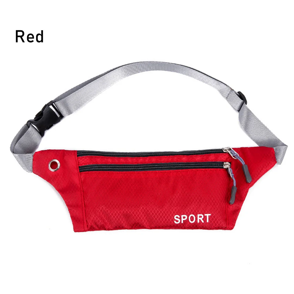 Red 1PC Unisex 10 Colors Waterproof Nylon Sports Waistbag Chest Shoulder Bags Belt Bum Pouch Running Bag Hiking Zip Bag Outdoor Pack - Цвет: Red