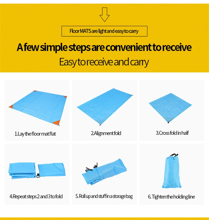 Sandless Beach Mat Hiking Camping Picnic Outdoor Portable Mat Pocket Ultralight Waterproof Travel Folding Tent Ground Mattress