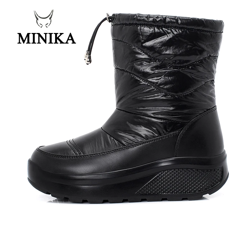Новые Minika, женские ботинки для фитнеса, зимняя обувь на платформе, большой размер 42, женские нескользящие Водонепроницаемые зимние ботинки, женская обувь