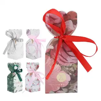 

packaging jewelry box 50pcs Wedding Sweets Box Packaging Party Favor Box Birthday Gift Boxes With Ribbon box for jewelry