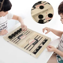 Toy Table Hockey-Paced Fast-Sling Games Puck-Board Foosball for Children Catapult-Chess