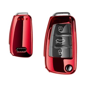 

Folding Car Key Cover TPU Key Protector Case Keychain Shell Decoration For Audi Q3 A3L Q2L A1 S3 R8 TT Q7 A6 Car Accessories