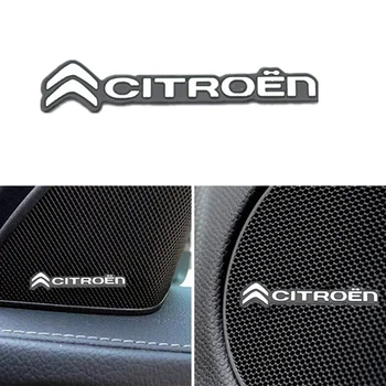

4pcs speaker aluminum 3D sticker trumpet sound letter stickers For Citroen C4 C1 C5 C3 C6 C-ELYSEE VTS Car Accessories