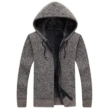 Thoshine Brand Spring Autumn Winter Men Thick Sweatercoats Fleece Knitted Jacket Hooded Cardigan Outerwear Sweater coat Knitwear