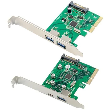 

PCI-E 4X Express to 2 Ports USB 3.1 Ype-A Expansion Card & PCI-E Dual Port USB 3.1 Expansion Card Type-C+Type -A 2.4A