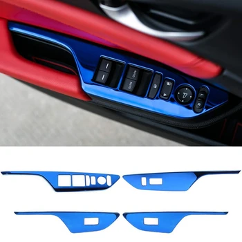 

Armrest Window Rise Lift Down Control Switch Door Lock Panel Cover Trim for 10Th Gen Honda Civic 2019 2018 2017 2016, Blue
