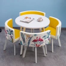 Table à manger ronde en bois, meubles de maison, ensemble de Table de cuisine moderne, 4 chaises