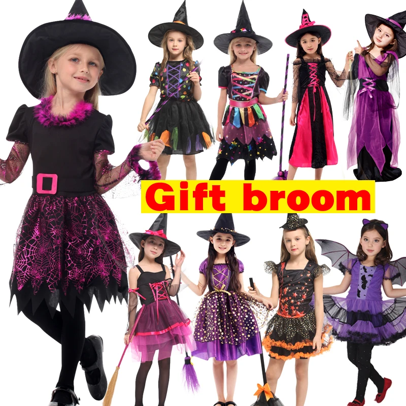 Бесплатная доставка костюм ведьмы на Хэллоуин с шапкой вампира маскарадный