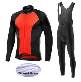 

Mavic 2019 Winter Fleece Cycling Jersey Sets Men's Long Sleeve Bicycle Cycling Clothing Bike Outdoor Jerseys Ropa Ciclismo
