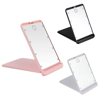 

Makeup Mirror With 8 LED Lights Cosmetic New Mirror With Touch Dimmer Switch Flip Cover Operated Stand For Tabletop Bedroom S1