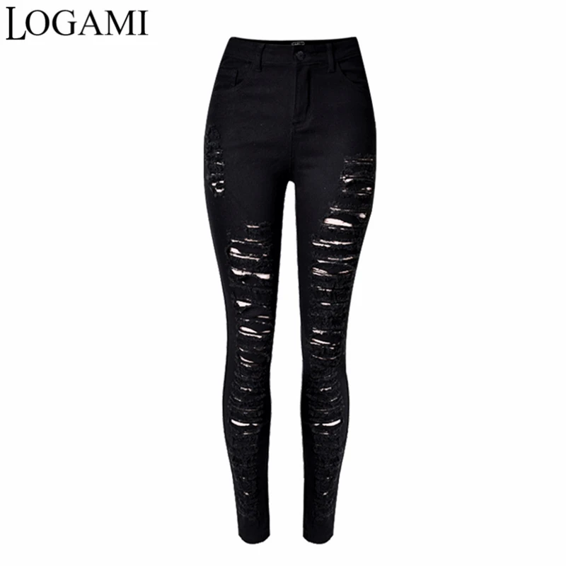 black ripped jeans woman