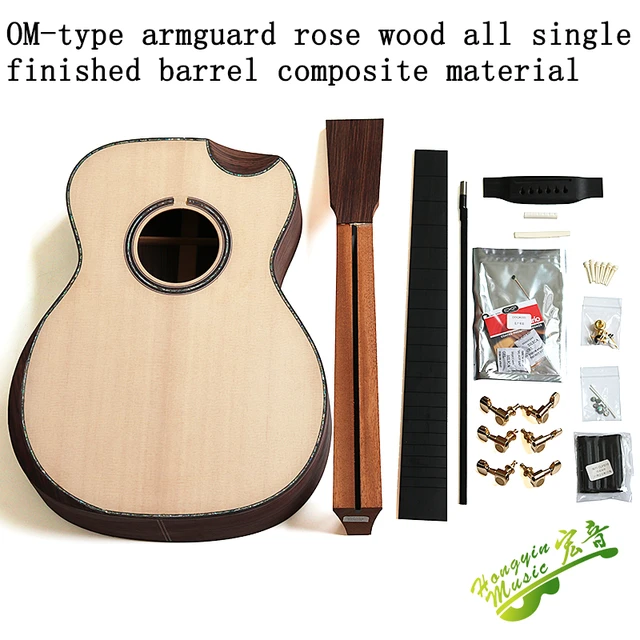 Guitare Folk OM avec accoudoirs, matériau composite, bois de rose indien,  panneau en épicéa, fabriqué à la main - AliExpress