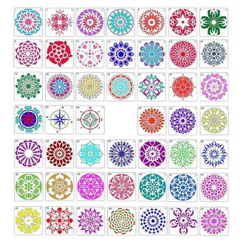 

48 Pieces Mandala Stencils Mandala Painting Templates for DIY Painting Art Proje