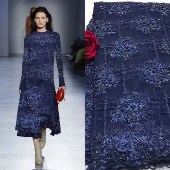 

BEAUTIFICAL Nigerian lace fabrics embroidery tulle lace with Handmade beaded High quality african lace fabric for dress ML5N561